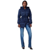 Guess piumino puffer blu con logo all over W4BL58 WGL72 FB7K Giubbini Guess