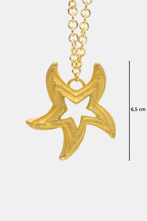 Collana con ciondolo stella ottone | Leclaf Sicily