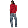 Tommy Hilfiger felpa rosso magma cappuccio logo ricamato WW0WW43598 Felpe Tommy Hilfiger