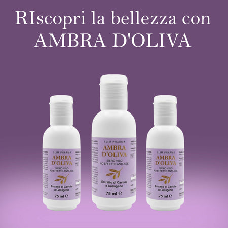 AMBRA D'OLIVA Siero Viso Anti-Età Rigenerante – 75 ml – Con Caviale, Collagene, Coenzima Q10 e Oro – Effetto Levigante e Illuminante