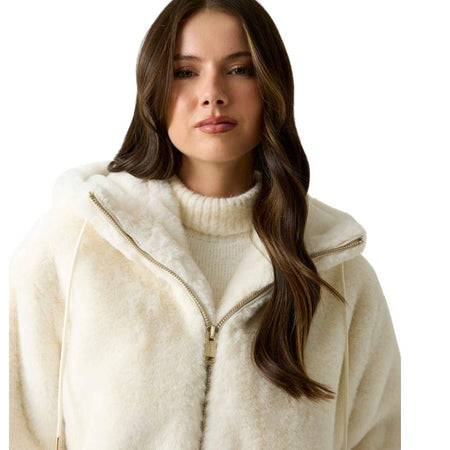 Guess giacca pelliccia bianca LUCREZIA W5BL66 W3890 G012