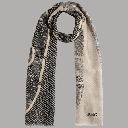 Liu Jo stola beige con pizzo 70X180 2F5068T0300