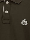 CANALI Polo Canali manica corta verde kaki da uomo