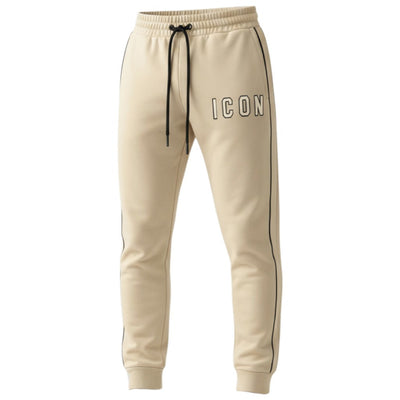 ICON pantalone jogger avorio con bande ICUF2W6P013
