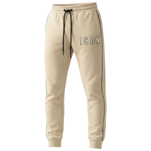 ICON pantalone jogger avorio con bande ICUF2W6P013