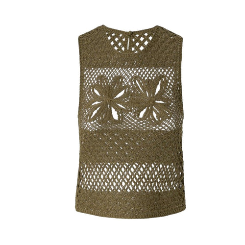 Pinko canotte e top donna pinko - gonzano top fantasy - verde militare da donna