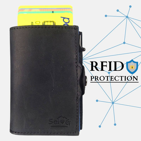 Sei G portacarte safe magnetic royal con custodia in pelle nera