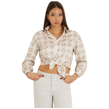 Guess camicia beige DEA BOWED W4RH59 WE2Q0