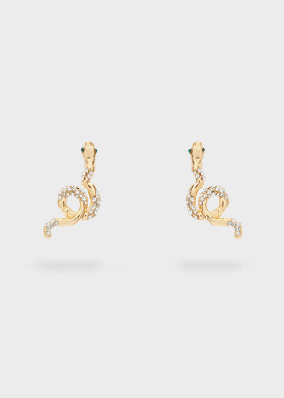 Orecchini eva serpende oro+pietre clear