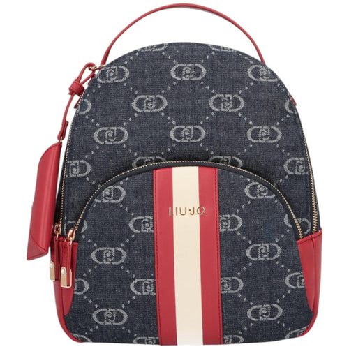 Liu Jo zaino blu deim jacquard linea Manhattan AA5157T3846 Zaini Liu Jo