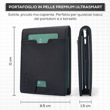 SEI G Portafoglio nero uomo portacarte blocco RFID