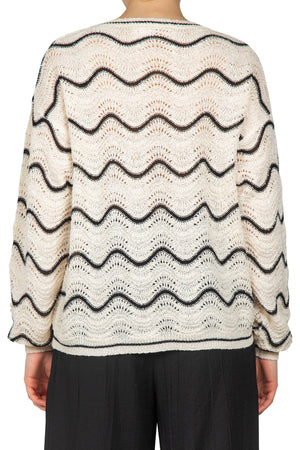 LA FEMME BLANCHE La Femme Blanche - Maglia - 451436 - Panna/Nero da donna