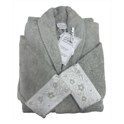 Accappatoio David Angelica in Cotone con Bordi Jacquard