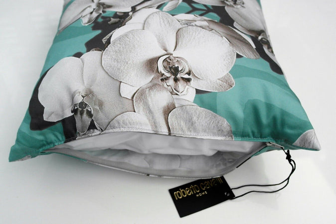 Cuscino Arredo Roberto Cavalli Divine Orchid 40x40 cm Raso di Cotone - The King Luxury