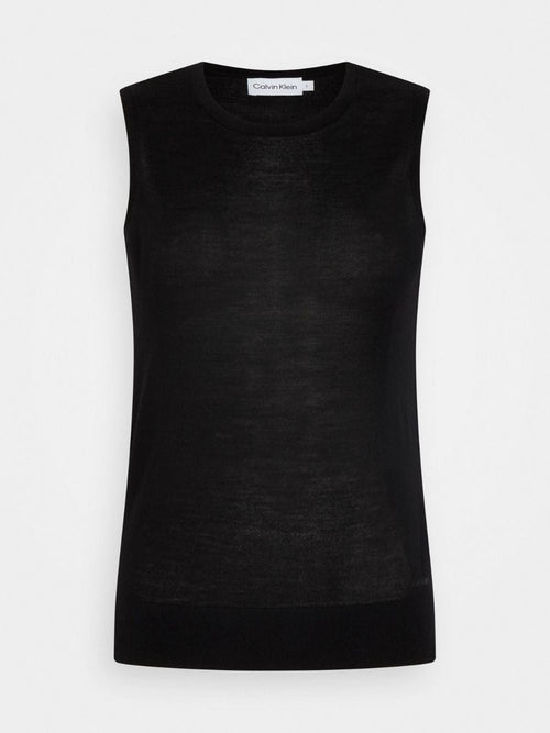 calvin klein CANOTTA ESSENTIAL MERINO TANK TOP da donna