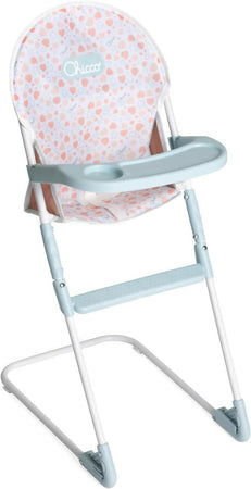 CHICCO Seggiolone per Bambole, per Bambini da 3 Anni in su, Seggiolone Giocattolo, con Struttura in Metallo e Dettagli realistici, Vassoio e Poggiapiedi in Plastica, Leggero e Facile da assemblare