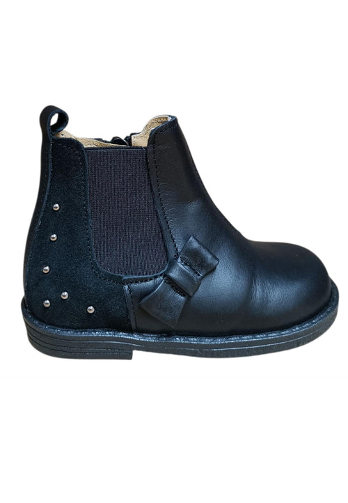 Stivaletti bambina Platis Martin nero pelle - Stile classico con zip laterale