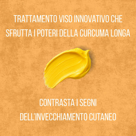 Crema Viso Antiage "Oro Naturale" alla Curcuma – Trattamento Illuminante con Sodio Ialuronato e Karité – Nutriente Giorno & Notte 50ml