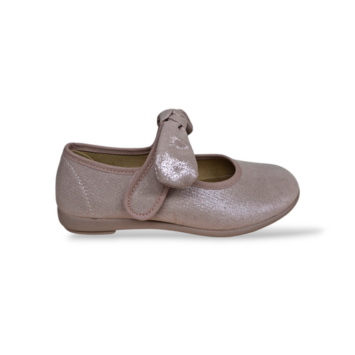 Ballerine bambina VUL-LADI cipria velcro cerimonia eleganti