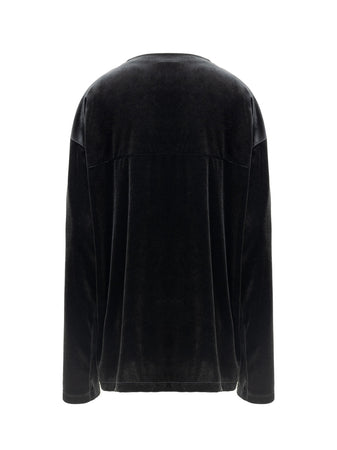 Tom Ford Maglia in Velluto Nera Manica Lunga da donna