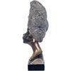 Busto decorativo in poliresina statua volto donna africana Perla d'africa h 40 cm