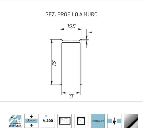 Cabina-doccia-Angolare-Giglio-2-Ante-Cristallo-8-mm-Trasparente-80x80x195h