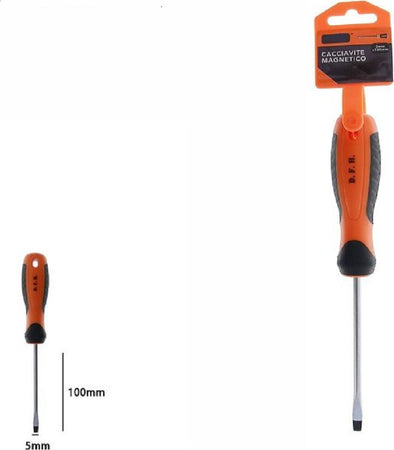 Cacciavite Giravite Magnetico Punta Taglio 5x100mm Impugnatura Ergonomica 07428 Casa, arredamento e bricolage > Bricolage e fai da te > Utensili Manuali > Cacciaviti Trade Shop italia - Napoli, Commerciovirtuoso.it