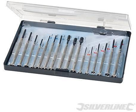 Cacciaviti Silverline di precisione per gioiellieria set 16 pz in acciaio