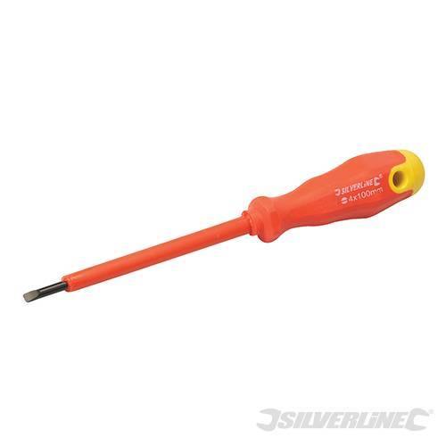 Cacciavite isolato a punta piatta Silverline 3 x 100mm acciaio cromo Silverline