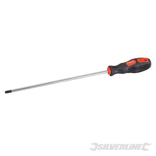 Cacciavite fisso Silverline 5 x 200 mm punta piatta in acciaio cromo Silverline