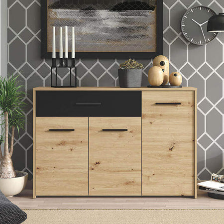 CADDIE---comò-tre-ante-un-cassetto-moderno-minimal-in-legno-cm-119,2-x-33,2-x-80,5-h-Rovere-Chiaro-Milani-Home