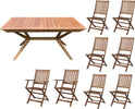 CAESAR---set-tavolo-da-giardino-allungabile-150/200x90-compreso-di-6-sedie-e-2-poltrone-in-legno-massiccio-di-acacia-Marrone-Milani-Home