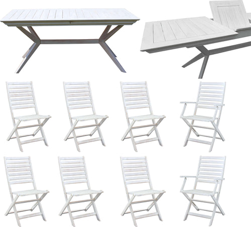 CAESAR---set-tavolo-da-giardino-allungabile-180/240x90-compreso-di-6-sedie-e-2-poltrone-in-legno-massiccio-di-acacia-Bianco-Milani-Home