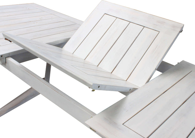 CAESAR---tavolo-da-giardino-allungabile-in-legno-massiccio-di-acacia-180/240x90-Bianco-Milani-Home