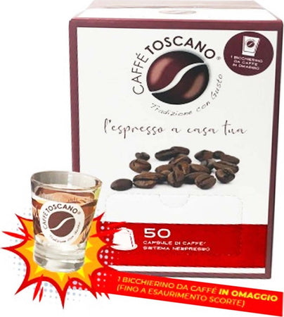 Caffè Toscano 50x Capsule Caffè Compatibili Nespresso Miscela Rossa Intensa Capsule Compatibili Red Confezione Da 50 Pezzi Alimentari e cura della casa/Caffè tè e bevande/Caffè/Cialde e capsule di caffè Franco Pausa Caffè - Albano Laziale, Commerciovirtuoso.it