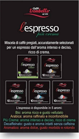 Caffè Trombetta 100x Capsule Compatibili Nespresso L'espresso Più Crema Confezione 100 Pezzi Alimentari e cura della casa/Caffè tè e bevande/Caffè/Cialde e capsule di caffè Franco Pausa Caffè - Albano Laziale, Commerciovirtuoso.it