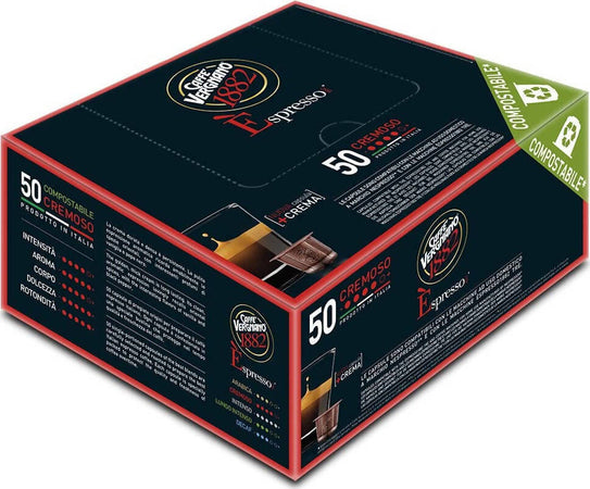 Caffè Vergano 50 Pezzi Caffè in Capsule Miscela Cremosa Capsule Compatibili Nespresso Compostabili Confezione Da 50 Pz Alimentari e cura della casa/Caffè tè e bevande/Caffè/Cialde e capsule di caffè Franco Pausa Caffè - Albano Laziale, Commerciovirtuoso.it