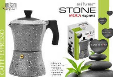 Caffettiera Moka Classica Express Silver Stone Cuore di Pietra 1 Tazza Moka in Alluminio per cucina, ufficio, casa Caffè Italiano Caffettiera Moka Classica Caffè L'Orchidea - Siderno, Commerciovirtuoso.it