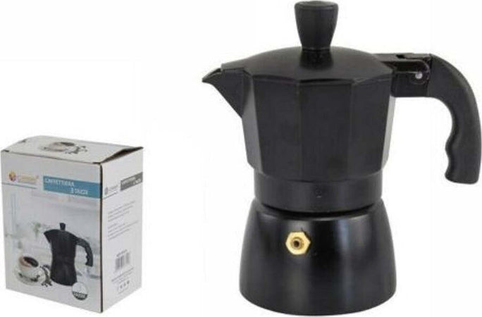 Caffettiera Moka Macchinetta Caff? Espresso Nera Opaca Misura 3 Tazze Casa, arredamento e bricolage > Elettrodomestici > Caffettiere Trade Shop italia - Napoli, Commerciovirtuoso.it