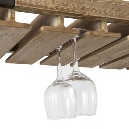 Mobile enoteca e bar "Kurtis" con 5 ripiani per bottiglie di vino e calici cantina in legno e metallo h 199 cm