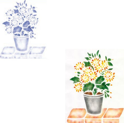 CALAMBOUR-COLLEZIONE-EASY---MASCHERINA-STENCIL-A4-21X29,7CM-VASO-MARGHERITE-345
