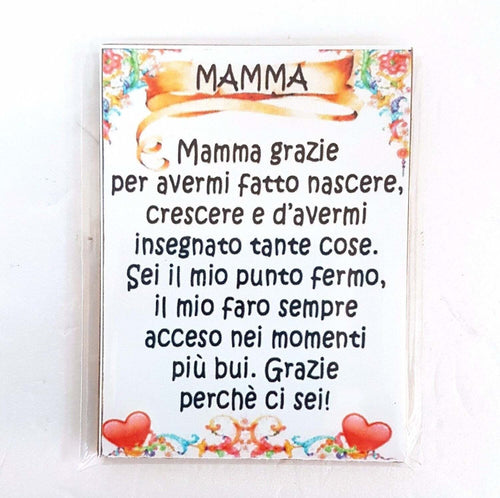 Calamita Magnete Magnetino Rettangolare Idea Regalo Frasi Dedica Mamma Casa e cucina/Decorazioni per interni/Magneti Trade Shop italia - Napoli, Commerciovirtuoso.it