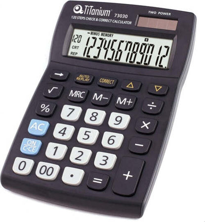 Calcolatrice da tavolo - 73030 - 12 cifre - nero - Titanium Cancelleria e prodotti per ufficio/Elettronica per ufficio/Calcolatrici/Finanziarie Eurocartuccia - Pavullo, Commerciovirtuoso.it