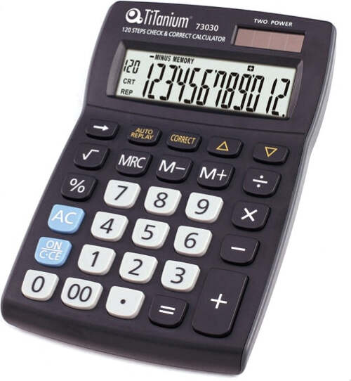 Calcolatrice da tavolo - 73030 - 12 cifre - nero - Titanium Cancelleria e prodotti per ufficio/Elettronica per ufficio/Calcolatrici/Finanziarie Eurocartuccia - Pavullo, Commerciovirtuoso.it