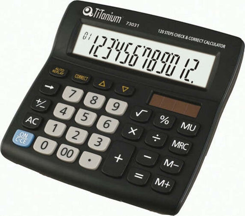 Calcolatrice da tavolo - 73031 - 12 cifre - nero - Titanium Cancelleria e prodotti per ufficio/Elettronica per ufficio/Calcolatrici/Finanziarie Eurocartuccia - Pavullo, Commerciovirtuoso.it