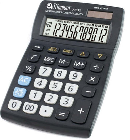 Calcolatrice da tavolo - 73032 - 12 cifre - nero - Titanium Cancelleria e prodotti per ufficio/Elettronica per ufficio/Calcolatrici/Finanziarie Eurocartuccia - Pavullo, Commerciovirtuoso.it