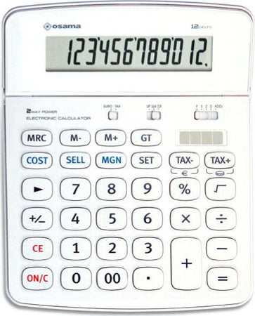 Calcolatrice da tavolo OS 504 - 12 cifre - bianco - Osama Cancelleria e prodotti per ufficio/Elettronica per ufficio/Calcolatrici/Finanziarie Eurocartuccia - Pavullo, Commerciovirtuoso.it