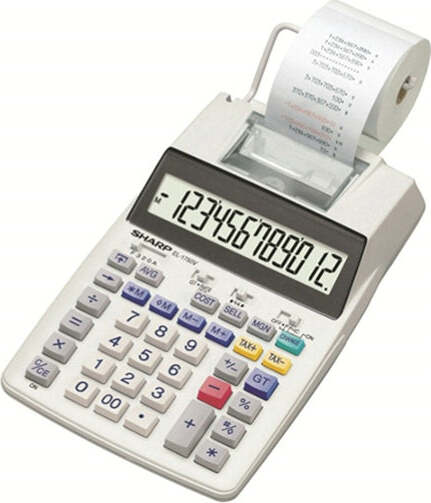 Calcolatrice da tavolo scrivente EL1750V - 150x230x51 5 mm - 12 cifre - Bianco - Sharp - EL1750V Cancelleria e prodotti per ufficio/Elettronica per ufficio/Calcolatrici/Finanziarie Eurocartuccia - Pavullo, Commerciovirtuoso.it