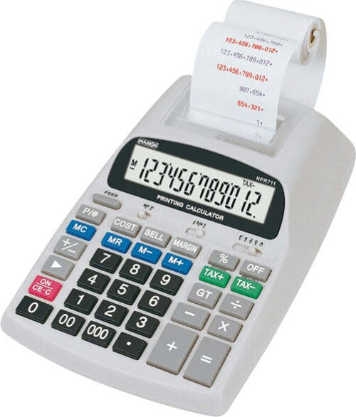 Calcolatrice da tavolo scrivente NPR711 - 12 cifre - bianco - Markin Cancelleria e prodotti per ufficio/Elettronica per ufficio/Calcolatrici/Finanziarie Eurocartuccia - Pavullo, Commerciovirtuoso.it