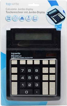 Calcolatrice Digitale 8 cifre Display Jumbo a Energia Solare Nero Topwrite Cancelleria e prodotti per ufficio/Elettronica per ufficio/Calcolatrici/Semplici Trade Shop italia - Napoli, Commerciovirtuoso.it